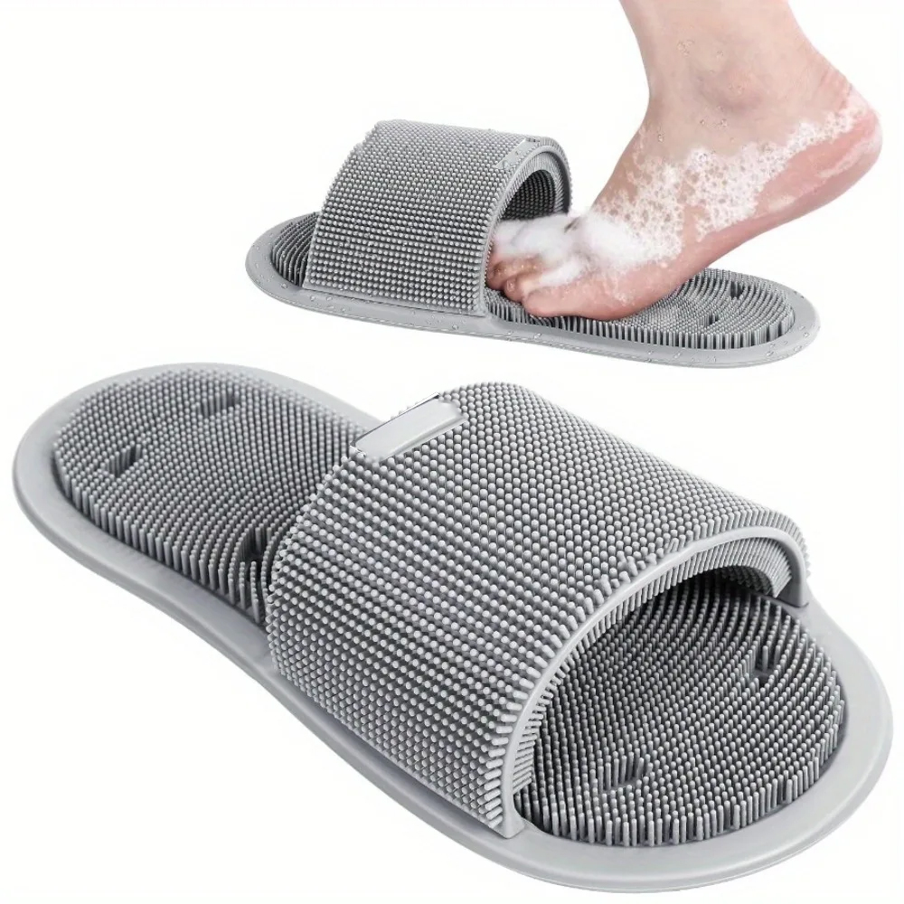 Flippers Swimming - Silikon Ayak Fırçası Terlik Duş Ayak