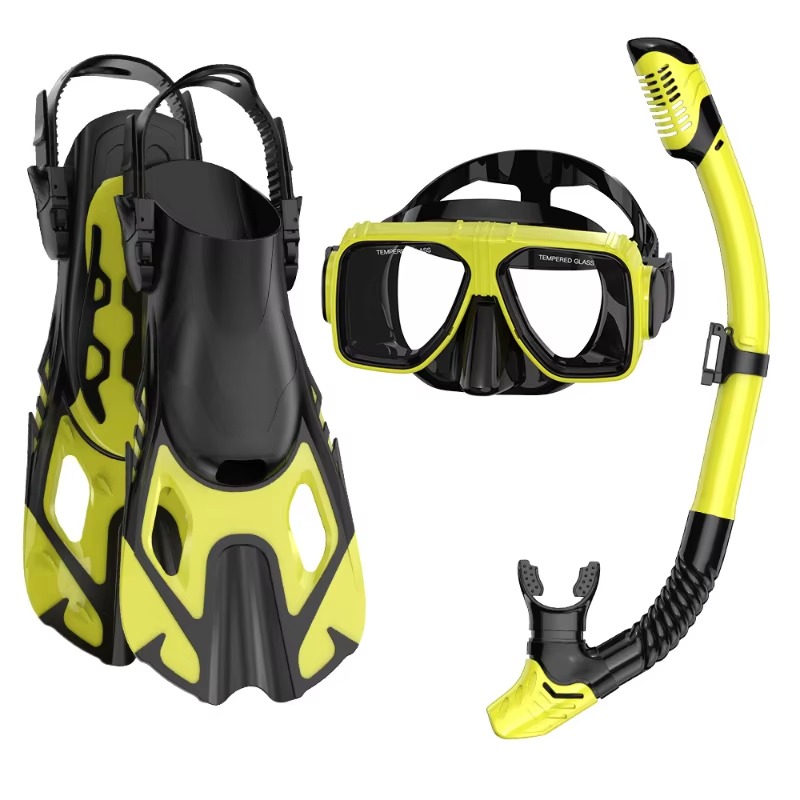 Swim Fins - Profesyonel 3 Parçalı Şnorkel Dalış Seti