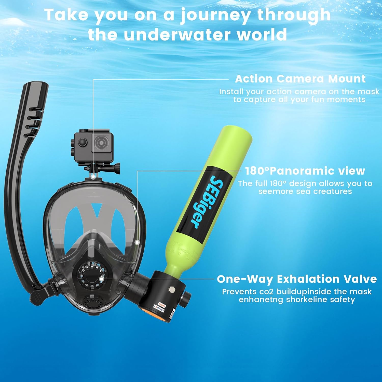 0,5L Mini Scuba Tüpü ve Tam Yü - Snorkel Set incelemesi ve fiyatı